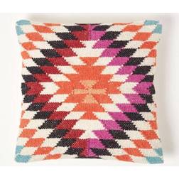 Homescapes & Handwoven Kilim Cushion Feather Complete Decoration Pillows Orange, Pink, Blue, White, Black