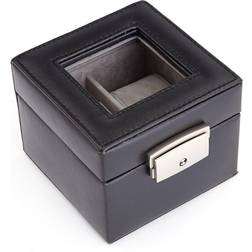 Royce Leather Two-Slot Box, Black