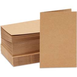 48 Pack Kraft Blank Greeting Cards with Straight Corners Envelopes 4x6 in