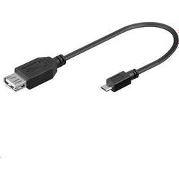 MicroConnect USB A - USB Micro-B 2.0 F-M 0.2m