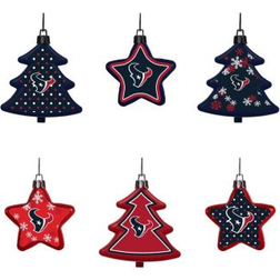 Foco Houston Texans Six-Pack Shatterproof Star Set Christmas Tree Ornament