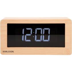 Karlsson Present Time Table Clock Boxed LED Light Wood