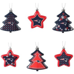 Foco England Patriots Six-Pack Shatterproof Star Set Christmas Tree Ornament