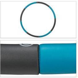 Relaxdays Hula Hoop 90 cm Diameter Fitness Hoop for Adults, Slimming & Abdominal Training, Interlocking Blue/Grey