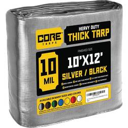 Core Tarps Silver/Black 10Mil 10 x 12 Tarp, CT-601-10X12, CT-601-10x12