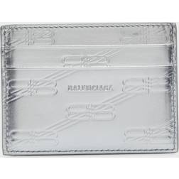 Balenciaga Debossed Monogram Metallic Card Case