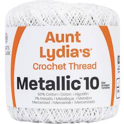 Coats Crochet Metallic Crochet Thread, 10, White/Pearl