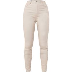 PrettyLittleThing Hourglass Coated Skinny Jeans - Stone