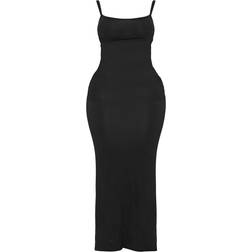 PrettyLittleThing Shape Jersey Strappy Maxi Dress - Black