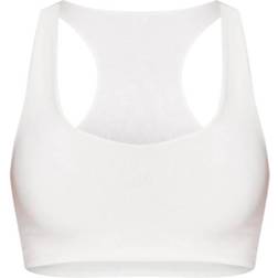 PrettyLittleThing Slinky Racer Back Crop Top - White