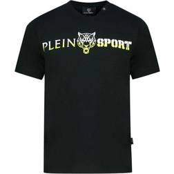 Philipp Plein Sport Yellow Bold Split Logo T-shirt - Black