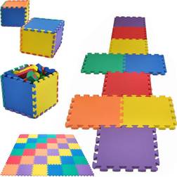 Pack of NINE Interlocking Non-Slip Soft Play Safety Flooring Tiles