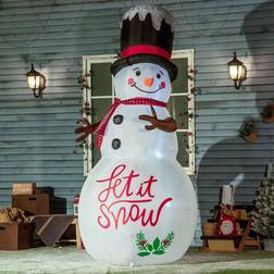 OutSunny 8ft Inflatable Snowman w/ Hat Scarf Decoration