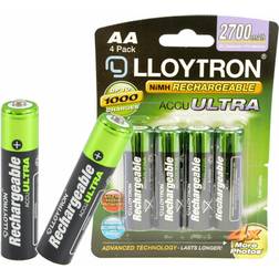 Lloytron aa rechargeable batteries ni-mh accu digital high performance 2700mah