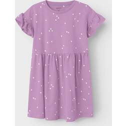 Name It Girl's Printed Dress - Smoky Grape (13213337)