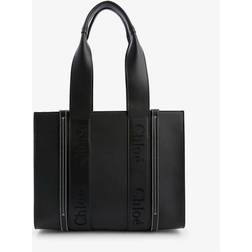 Chloe Womens Black Woody Medium Leather Tote bag