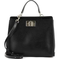 Furla 1927 M Top Handle 28.5 Woman Handbag Black Size Soft Leather Black