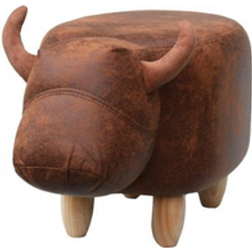 Gardeco Cocoa the Brown Cow Leatherette Foot Stool