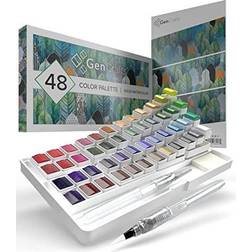 GenCrafts Premium Watercolor Palette Set of 48 Classic Colors
