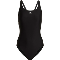 adidas Women's Mid 3-Stripes Swimsuit - Black/White