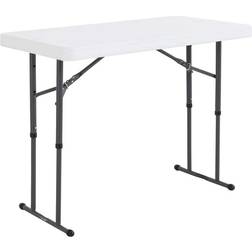 Lifetime Adjustable Height Plastic Folding Table, 24" x 48" White