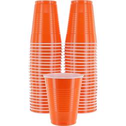 50pk orange colored 16-ounce disposable plastic party cups-ideal for weddings pa