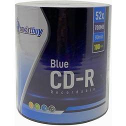 Smartbuy 100 pack super blue cd-r 52x 700mb/80min logo blank recordable disc