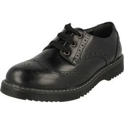 Start-rite Impulsive II, Black leather girls lace-up closed school shoes