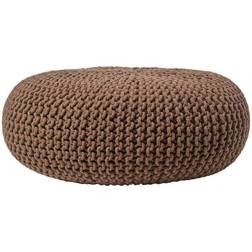 Homescapes Chocolate Brown Large Knitted Footstool Pouffe