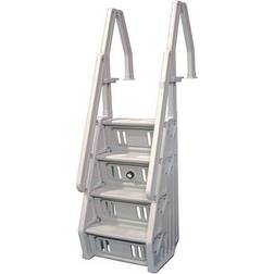 Vinyl Works Adjustable 32 Inch In-Pool Step Ladder for Above Ground Pools, White 37.3 Off-White
