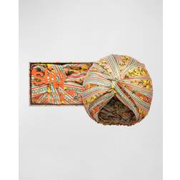 Slip Portofino Pattern-embellished Double-lined Silk Turban