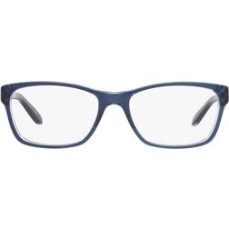 Ralph by Ralph Lauren RA7039 Square Prescription Eyewear Frames, Opal Blue on Light Opal Blue/Demo Lens, mm