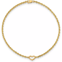 Macy's Open Heart Rope Anklet - Gold