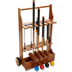 Family Croquet Set 4 Player, With Wooden Trolley