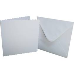 Craft UK 7x7 White Scallop Edge Card Envelopes
