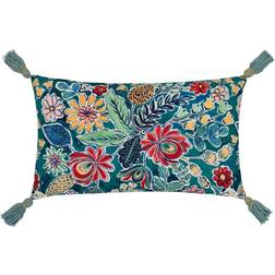 Adeline Floral Tasselled Complete Decoration Pillows Red, Blue