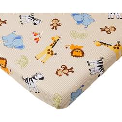 Bedtime Originals Jungle Buddies Safari Animals Fitted Baby Crib Sheet