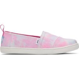 Toms Kids Youth Pink Neon Multi Tie Dye Twill Alpargatas Shoes