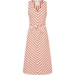 Part Two Astra V Neck Striped Dress Red