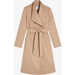 Ted Baker Womens Brown-tan Rosina Wrap-front Cotton Trench Coat