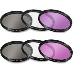 55mm and 58mm multi-coated 3 piece filter kit uv-cpl-fld for nikon d3500, d