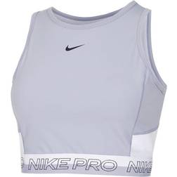 Nike Pro Dri-Fit Women's Cropped Training Tank Top - Indigo Haze/Oxygen Purple/Gridiron