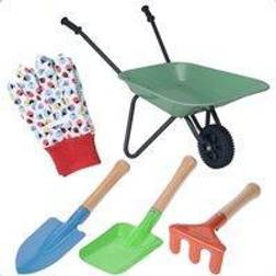 Idooka Kids Gardening Tool Set 5p Wheelbarrow White Ladybird Gloves
