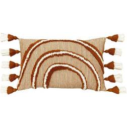 Furn Rainbow Tuft Tasselled Cushion Brick Complete Decoration Pillows Red