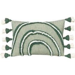 Furn Rainbow Tuft Tasselled Cushion Complete Decoration Pillows Green