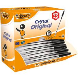 Bic Cristal Original Ballpoint Pen Medium Black 100-pack