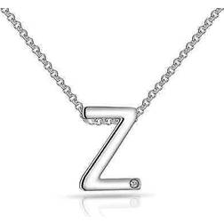 Jones Initial Necklace Letter Z Created with Zircondia Crystals