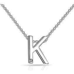 Jones Initial Necklace Letter Created with Zircondia Crystals