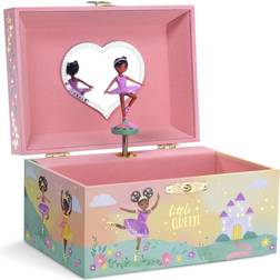 Jewelkeeper girl's musical jewelry storage box with black ballerina, little quee