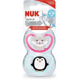 Nuk Space Soothers Pink 6-18 Months